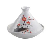 BAMFY Fait Main Céramique Tajine Induction for Cuisson Traditionnel Marocaine Plat Tajine Antiadhésif Casserole De Ragoût Mijoteuse (Color : A)