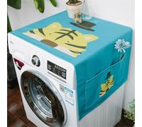 BAMFY Housse De Machine à Laver Pour Le Dessus Impression Décorer Couvercle De Machine à Laver Couvercle De Réfrigérateur, Housse Pour Lave-Linge Avec Pochette De Rangement(45 * 140cm,A)