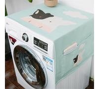 BAMFY Housse De Machine à Laver Pour Le Dessus Impression Décorer Couvercle De Machine à Laver Couvercle De Réfrigérateur, Housse Pour Lave-Linge Avec Pochette De Rangement(50 * 140cm,B)