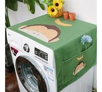 BAMFY Housse De Machine à Laver Pour Le Dessus Impression Décorer Couvercle De Machine à Laver Couvercle De Réfrigérateur, Housse Pour Lave-Linge Avec Pochette De Rangement(45 * 140cm,H)