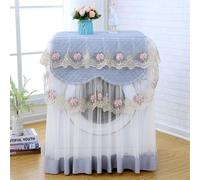 BAMFY Housse De Machine à Laver Universel Housses Pour Lave-Linge Et Sèche-Linge Pour Le Dessus Portable Dentelle Meubles Protecteur Couvercle De Machine à Laver(Blue A)