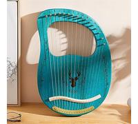 BAMFY Lyre Harp 16,19,32 Cordes Harpe Lyre Traditionnel Acajou Corps Portable Instrument De Musique Avec accordage, Jeu De Cordes De Rechange, Médiators(16-String Boxed - Coffee)
