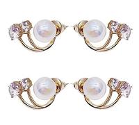 Bamideo Boucles d'oreilles Lymphvity Germanium Magnéthérapie Magnéthérapie Bouclesd'oreilles de drainage lymphatique Boucles d'oreilles détox pour femme et fille,Bouclesd'oreilles perles (2pairs)