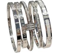 Bamideo Lot de 5 bracelets élégants en acier inoxydable qui ne ternissent pas, bracelets en perles dorées pour homme et femme, ensemble de bracelets élégants pour un usage quotidien et formel, One