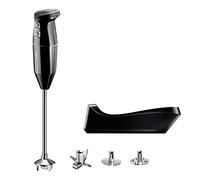 bamix cordless PRO Set avec mixeur plongeant sans fil, Station de charge, Couteau, Disque fouet, Disque mélangeur, Inox, 250 W, 3 vitesses, Fabriqué en Suisse, Noir