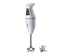 bamix Set avec mixeur plongeant EO140 CLASSIC avec couteau étoile en inox, 140 W, 2 vitesses, Fabriqué en Suisse, Blanc/Noir