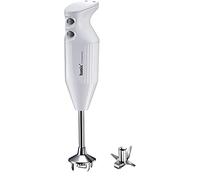 Bamix One Mixeur plongeant blanc avec lames en acier multifonction de 160 W et 2 vitesses, fabriqué en Suisse, processeur alimentaire à main robuste, moteur équilibré AC doux
