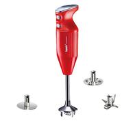 Bamix Set mixeur plongeant M250 PRIME - 250 W, 2 vitesses, couteau étoile, fouet inox, Rouge/Chromé