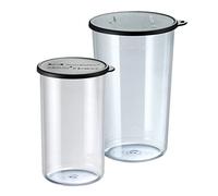 bamix Set d’accessoires, ensemble de deux verres doseurs, 400ml/600ml, Résistants à la chaleur, Plastique, Sans BPA, Couvercle, Transparents