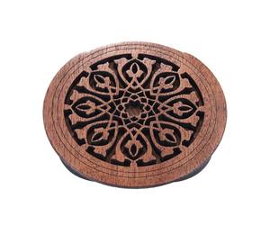 Bamjour Bloc de Couverture de Trou de Son de Guitare - Tampon de Feedback en Bois d'acajou pour Guitares Acoustiques et Folk EQ - Protecteur de Trou de Son de 10 Cm de Diamètre avec Bord en Mousse
