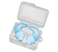 Bamjour Bouchons D'oreille en Silicone pour la Natation, Réduction du Bruit du Sommeil, Doux, Réutilisables, étanches avec étui de Rangement pour Adultes, Voyage, Douche, Sports N (BLUE)