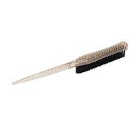 Bamjour Brosse à Taquiner la Queue avec Poignée Pailletée - Brosse à Peigner le Dos en Nylon Doux pour un Volume et une Coiffure sans Effort (Or (lumière blanche chaude 3000K))