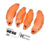 Bamjour Couvre-étriers, 4 Pièces Couvercle d'étrier de Frein Avant Arrière Couvercle d'étrier de Roue en Alliage 'aluminium ' de Frein de pour Moyeu de Roues de 19 à 20 Pouces (ORANGE)