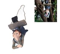 Bamjour Décoration d'Elfe de Balançoire, Figurine d'Elfe de la Forêt en Résine, Statue ' Exquise à Suspendre, Ornement 'Arbre, Statue ' à Suspendre à l'envers sur Une Balançoire, à en Plein