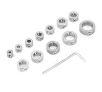 Bamjour Ensemble de 12 Colliers d'arrêt de Profondeur de Foret en Acier Inoxydable - Bague de Limite de Perçage Réglable pour Forets en Acier à Haute Teneur en Carbone - Dispositif de Serrage de
