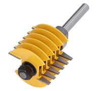 Bamjour Mèches de Routeur à Joint de Doigt, Mèche de Routeur à Tige de 8 Mm, Gabarit de Joint de Doigt à 2 Dents, Tête de Coupe Réglable de 46 Mm, Outil de Coupe pour le Travail du Bois