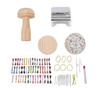 Bamjour Mini Kit de Reprise, Matériel de Reprise en Bois de Hêtre de qualité Supérieure pour Chaussettes et Vêtements, Comprenant 50 Fils et 12 Aiguilles, Outil de Réparation et d (hêtre 2)