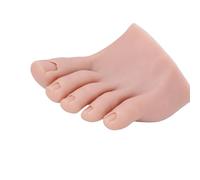 Bamjour Modèle de Pied en Silicone, Conception Demi-pied avec Orteils Réalistes pour la Pratique du Nail Art, L'entraînement à la Pédicure, Couleur de Peau Foncée (Gauche)