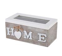 Bamjour Organisateur de thé, Organisateur de Bijoux de Bureau en Bois, de Sachets de thé avec Compartiments Profonds, Boîte à pour Le Transport et Le Nettoyage (2 Compartiments)