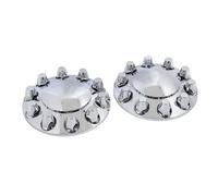 Bamjour Paire de Couvercles d'essieu Avant, Moyeu de Roue Brillant avec Couvercles d'écrous de Roue de 33 Mm pour Camions et Remorques