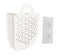 Bamjour Panier à Linge Pliable à Suspendre - Panier à Linge Mural Peu Encombrant - Parfait pour les Dortoirs - Matériau PP Durable avec Grande capacité (L Blanc)