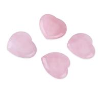 Bamjour Pierre de Guérison en Forme de Cœur Sculptée en Quartz Rose, 4 Pièces, Décor, Amoureux et Gestes Romantiques