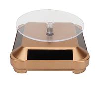 Bamjour Présentoir Rotatif, Présentoir Rotatif motorisé à énergie Solaire, Multi-usages pour Montre, Téléphone, Bijoux, Support de Maquillage (GOLD)