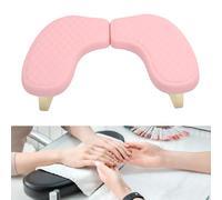 Bamjour Repose-bras en Forme de U pour Nail Tech, Repose-main Professionnel pour Manucure avec éponge Dense et Cuir PU, Support Semblable à un canapé avec Design profilé, pour Salon et (PINK)