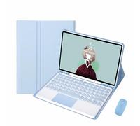 BaMmy Étui Clavier pour Samsung Galaxy Tab S9 FE SM-X510/X516, Clavier Détachable sans Fil Bluetooth Touchpad Slim Folio Smart Cover avec Support pour Stylo S pour Galaxy Tab S9FE 10.9",Bleu