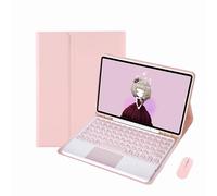 BaMmy Étui Clavier pour Samsung Galaxy Tab S9 FE SM-X510/X516, Clavier Détachable sans Fil Bluetooth Touchpad Slim Folio Smart Cover avec Support pour Stylo S pour Galaxy Tab S9FE 10.9",Rose