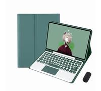 BaMmy Étui Clavier pour Samsung Galaxy Tab S9 FE SM-X510/X516, Clavier Détachable sans Fil Bluetooth Touchpad Slim Folio Smart Cover avec Support pour Stylo S pour Galaxy Tab S9FE 10.9",Dark Green