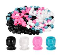 BAMTTOO 200pcs Disposable Tattoo Pigment Ink Cups Skull Tattoo Ink Cups For Tattoo Permanent Makeup Container Cap Tattoo Accessory Tattoo Kits (Mixed Color)