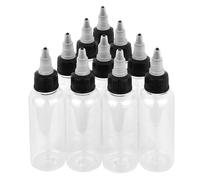 BAMTTOO 30ml Empty Tattoo Ink Bottles 10pcs 1oz Tattoo Twist Cap Plastic Clear Transparent Tattoo Pigment Container Bottle Tattoo Supplies (10pcs 60ml)