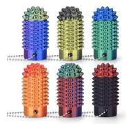 BAMTTOO 6PCS Little Ouchies Pain Fidget 3D Printed Spiky Grippie Stim Keychain Pain Stim Fidget Toy for Adults Stress Relief Gift for Teens (Colorful Rotatable Circle)