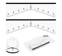 BAMTTOO Eyebrow Ruler Sticker 25PCS Eyebrow Mapping Shaping Sticker Stencil Microblading Measure Tool Brow Shape Design Transparent Positioning Sticker Eyebrow Tattoo Supplies
