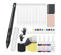 BAMTTOO Hand Poke Tattoo Kit DIY Tattoo Tool Kit Tattoo Practice Kit for Beginners Complete Tattoo Kit with Pen Storage Case (Style 1)