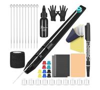 BAMTTOO Hank Poke Tattoo Kit Beginner Hand Home Tattoo Supply Kits Ink Needles Practice Skin Complete Set Stick DIY Tattoo Poke Pen Set Tattoo Supply