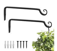 Bamworld 2 Pièces Supports de Suspension pour Plantes Murales Extérieur, Support Jardinière Balcon en Métal Résistant pour Lanternes et Carillons Éoliennes