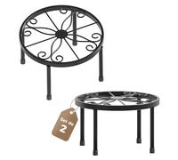 Bamworld 2 Supports Plantes Intérieur/Extérieur - Lot de 2 Étagères Métal pour Fleurs, Balcon, Terrasse, Jardin (Résistants)