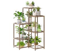 Bamworld Étagère d'angle pour plantes d'intérieur et d'extérieur, 7 pots pour salon, terrasse, balcon, décoration de jardin