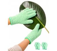 Bamworld Gants en Microfibre pour Soin des Plantes, Gants de Jardinage Réutilisables pour Nettoyage Feuilles, Accessoire Plante Intérieur vert menthe 2 paires