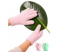 Bamworld Gants en Microfibre pour Soin des Plantes, Gants de Jardinage Réutilisables pour Nettoyage Feuilles, Accessoire Plante Intérieur rose vert menthe 2 paires