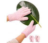 Bamworld Gants en Microfibre pour Soin des Plantes, Gants de Jardinage Réutilisables pour Nettoyage Feuilles, Accessoire Plante Intérieur rose
