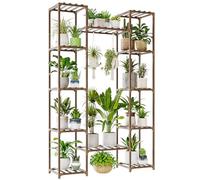 Bamworld Grand support pour plantes d'intérieur - Grande étagère d'angle d'extérieur pour plantes multiples - Support de fleurs pour salon, balcon et jardin