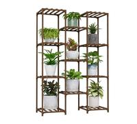 Bamworld Grand support pour plantes en bois pour salon, extérieur, plantes, terrasse, balcon, jardin