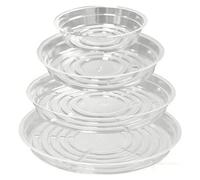 Bamworld Lot de 20 soucoupes pour Plantes (15/20/25/30 cm) - Bacs d'égouttage en Plastique Transparent pour jardinières d'intérieur et d'extérieur