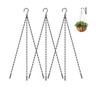 Bamworld Lot de 3 Chaînettes de Suspension 45 cm Noir, Support pour Plantes d'Intérieur et d'Extérieur, pour Pots de Fleurs Suspendus, Mangeoires et Décorations