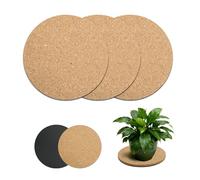 Bamworld Lot de 3 soucoupes en liège absorbantes de 20,3 cm - Plateau d'égouttement pour Pots de Fleurs d'intérieur, jardinières et Plantes d'intérieur - Protection de Surface pour Table et Sol