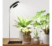 Bamworld Plant Lamp with Stand, LED Plant Light, Full Spectrum, Height Adjustable, 8 W Ring Light for Indoor Plants, Desk and Indoor Use [Energy Class G]