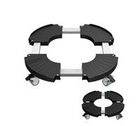 Bamworld Porte Plante a roulettes, Support Plante Interieur avec roulettes, Lot de 2 Supports Plantes Interieur 30,5 cm, Capacite 100 KG pour Interieur Exterieur, Marron Fonce